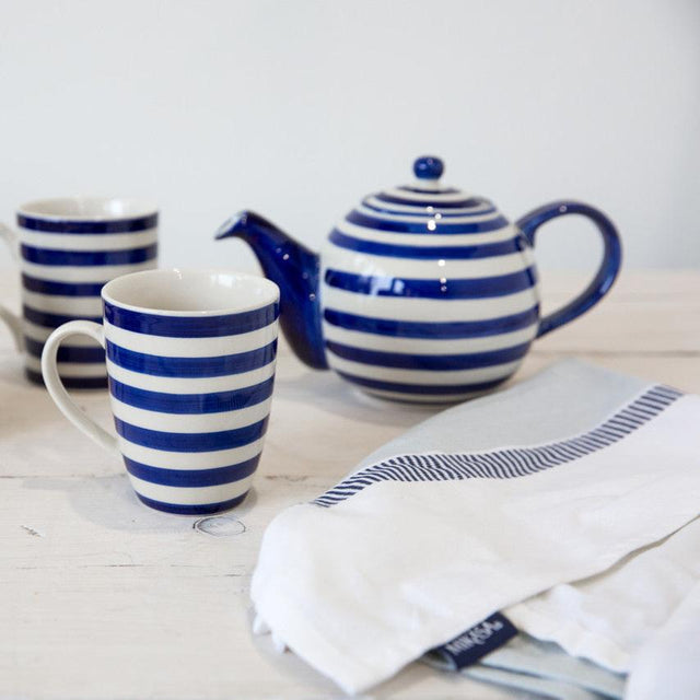 London Pottery, London Pottery Set of 4 Tulip Mugs - Blue, Redber Coffee