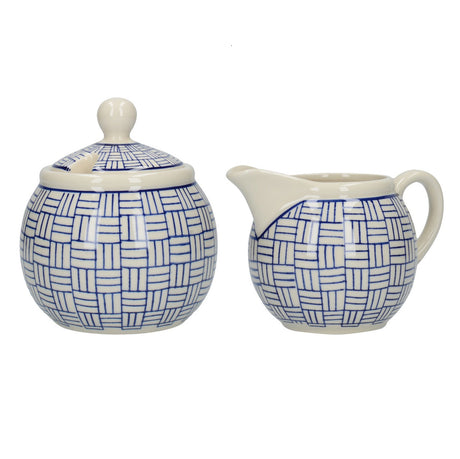 London Pottery Sugar and Creamer Set Lattice