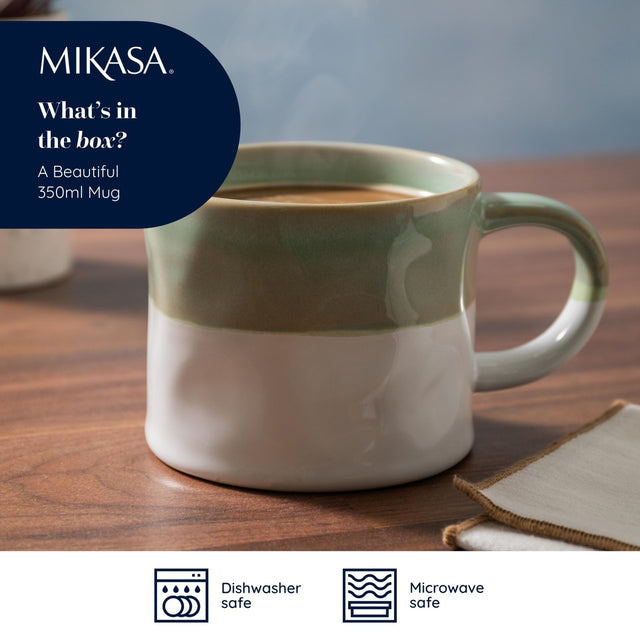 Mikasa Ombre Green and White Mug, 350ml