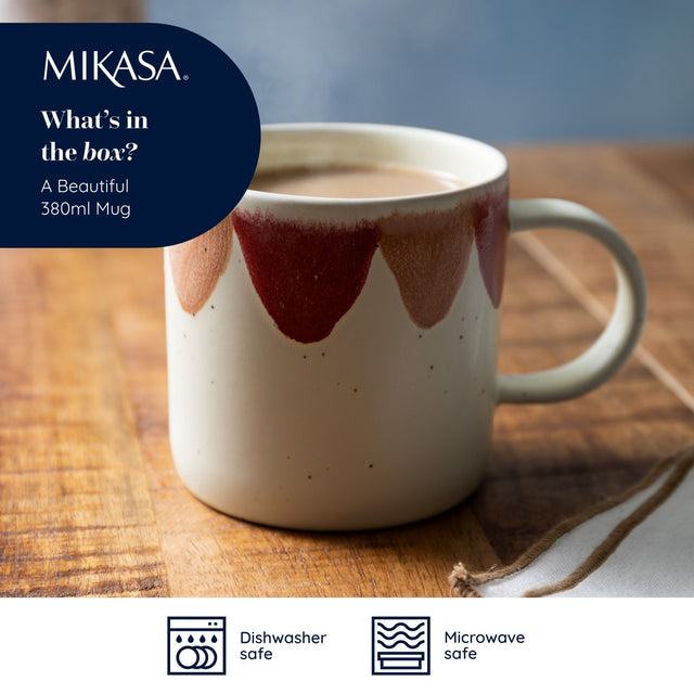 Mikasa Scallop Print Mug, 380ml