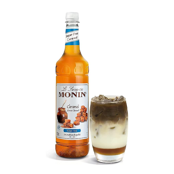 Monin Coffee Syrup 1L - Sugar Free Caramel