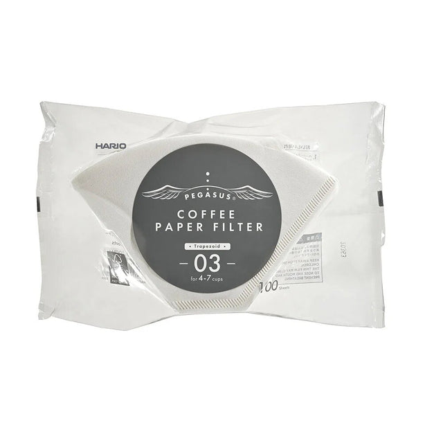 Hario Pegasus Filter Papers - Size 03 - White (100-Pack) | Redber Coffee