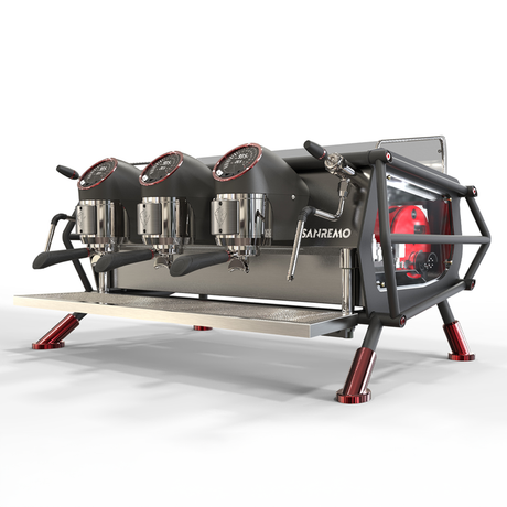 Sanremo Cafe Racer espresso machine – high-performance multi-boiler system with PID control, energy-saving features, and customisable design for professional coffee shops.