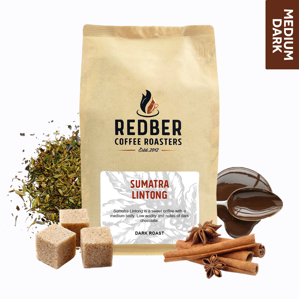 Redber, SUMATRA LINTONG GRADE 1- Medium-Dark Roast Coffee, Redber Coffee