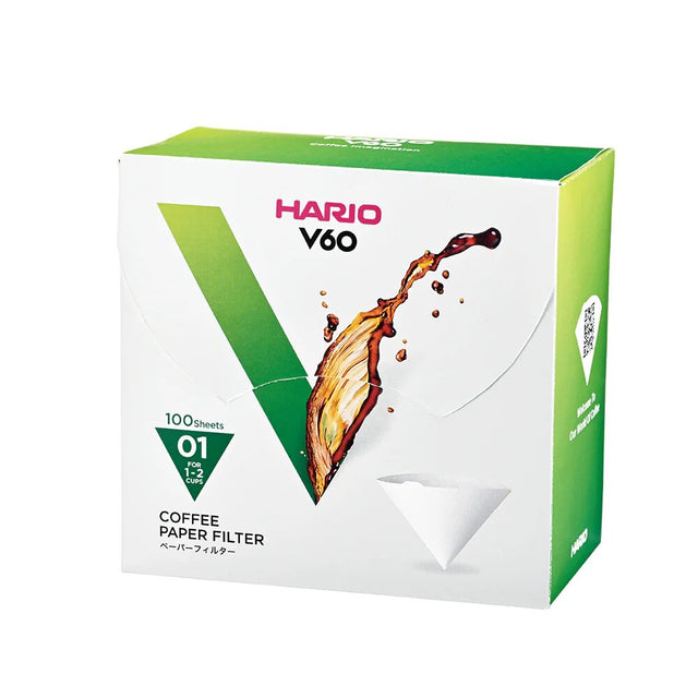 Hario V60 Coffee Filter Papers Size 01 - Multiple Colours (100 Pack)