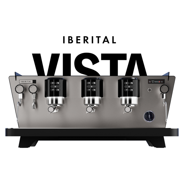 Iberital Vista Espresso Machine, showcasing its sleek design, durable construction, and professional-grade features for high-volume coffee service I Redber