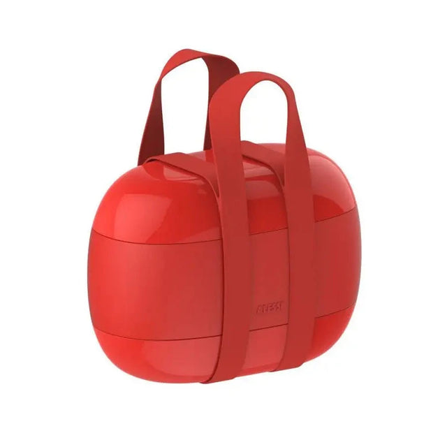 Alessi Food à Porter, Three-Compartment Lunch Box, Thermoplastic, Red 