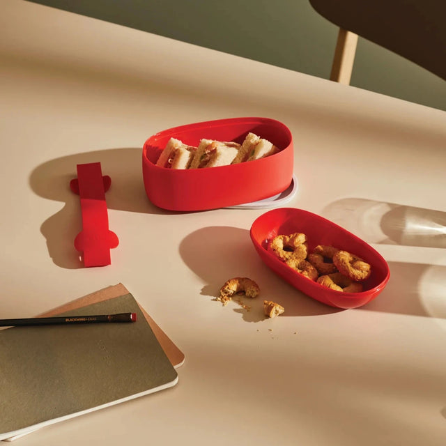 Alessi Food à Porter, Three-Compartment Lunch Box, Thermoplastic, Red I Redber Coffee