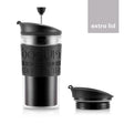 Bodum Plastic Travel Mug Cafetiere Press 0.35L with Spare Lid K11102-01 - Black