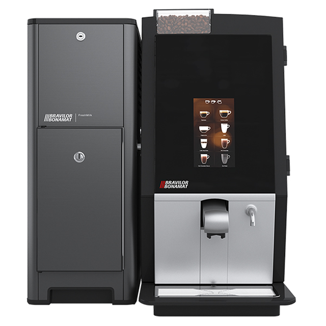 Bravilor Bonamat ESPRECIOUS 21L Bean to Cup Coffee Machine with dual grinders, fresh milk system, and touchscreen interface for versatile coffee options I Redber