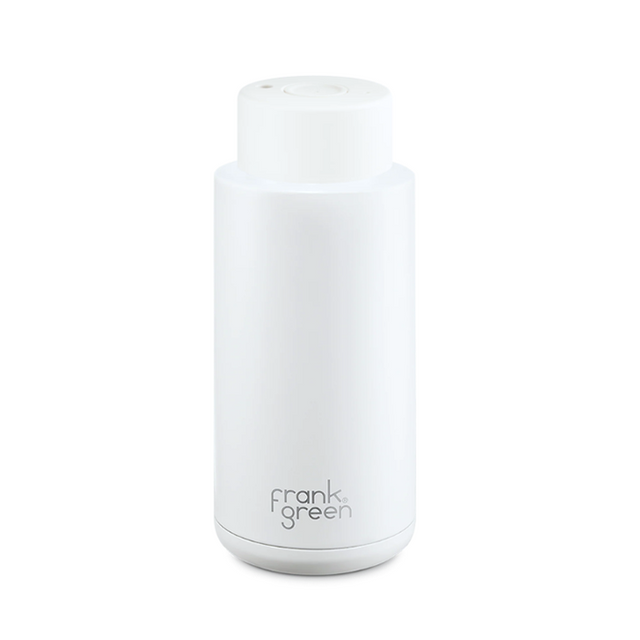 Frank Green 34oz/1005ml Ceramic Reusable Bottle With Button Lid - Cloud