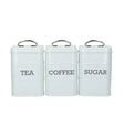 KitchenCraft Living Nostalgia Tea, Coffee and Sugar Canisters in Gift Box, Steel - Vintage Blue Redber Coffee Roasters