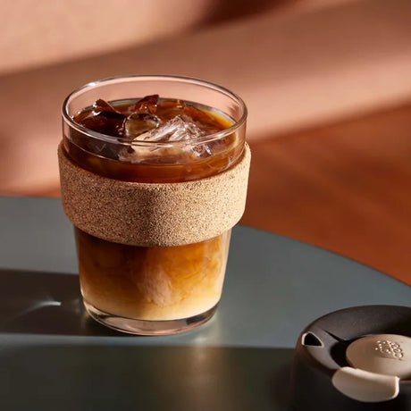 KeepCup Brew Cork Glass Reusable Coffee Cup M 12oz/340ml - Frappe Bronze