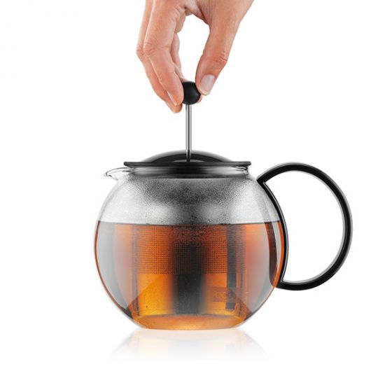 Bodum, Bodum Assam Tea press with S/S Filter, Plastic Handle and Lid, 1.0 l, 1805-01, Redber Coffee