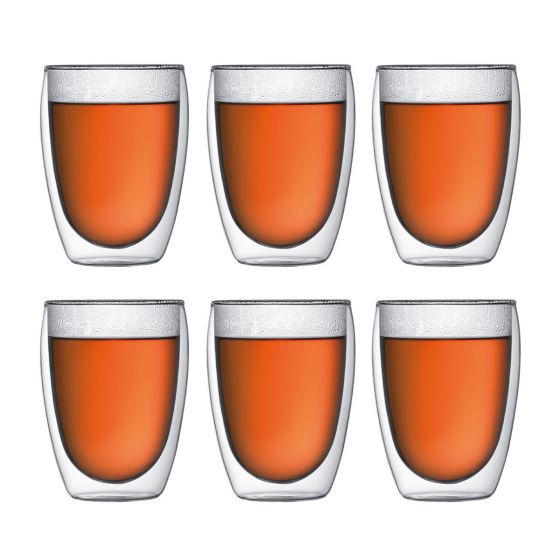 Bodum, Bodum Pavina Double Wall Coffee Glasses 0.35l (Set of 6), Redber Coffee