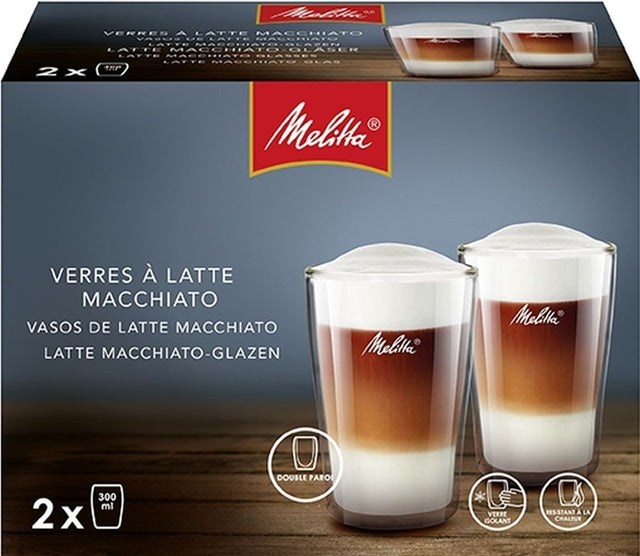 Melitta, Melitta Latte Macchiato Coffee Glasses Double Walled Set of 2 pcs, 0.30L, Redber Coffee