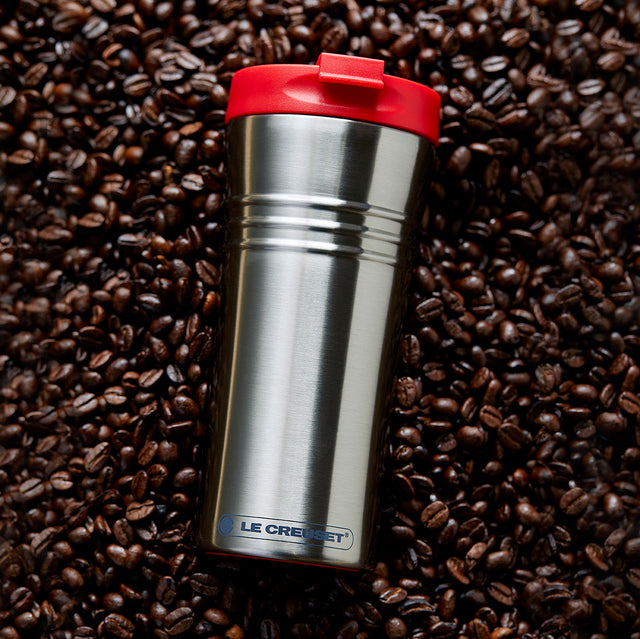 Le Creuset, Le Creuset Stainless Steel Travel Mug 0.35L - Volcanic, Redber Coffee