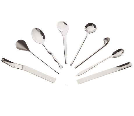 Alessi, Alessi Spoon Set - 8 Designer Espresso Coffee Spoons, Redber Coffee