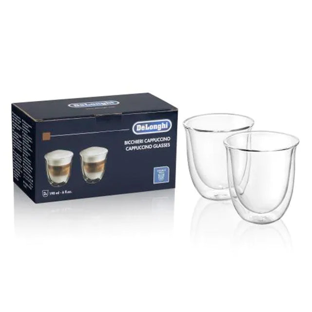 DeLonghi, De'Longhi Double Walled Cappucino Glasses - Set of 2, Redber Coffee