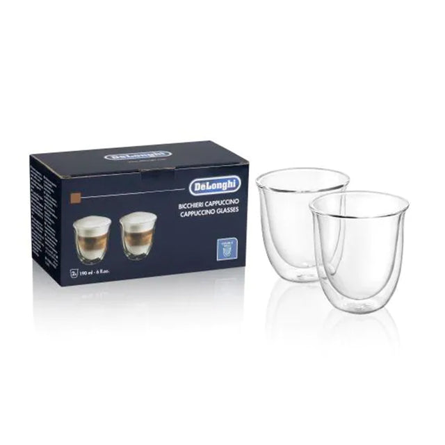 DeLonghi, De'Longhi Double Walled Cappucino Glasses - Set of 2, Redber Coffee