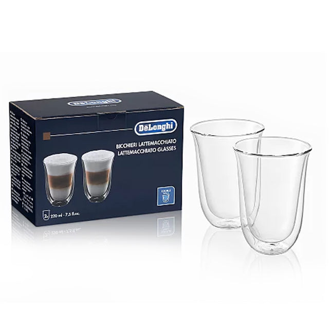 DeLonghi, De'Longhi Double Walled Latte Glasses - Set of 2, Redber Coffee