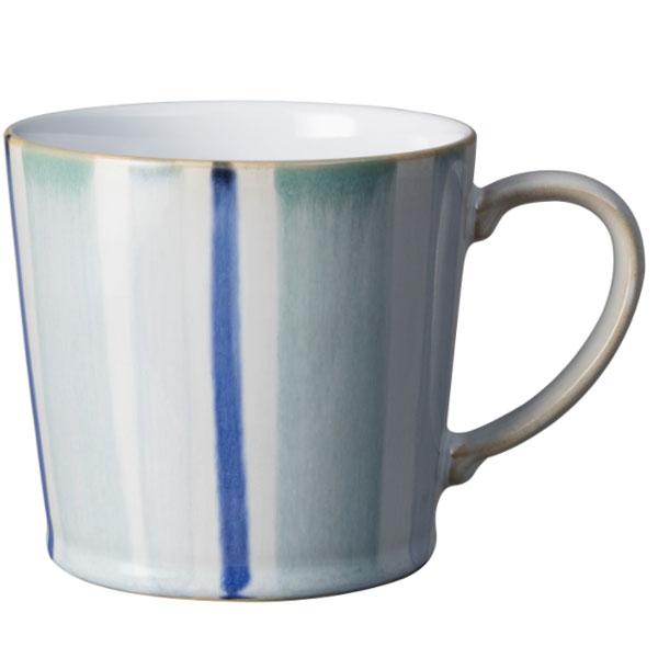 Denby, Denby Blue Stripe Painted Large Mug, Redber Coffee