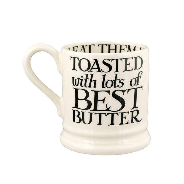 Emma Bridgewater, Emma Bridgewater B&W Toast Hot Cross Buns Mug - 1/2 Pint, Redber Coffee