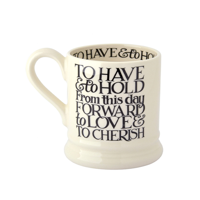 Emma Bridgewater, Emma Bridgewater Black Toast 'Mr & Mrs' Set of 2 Mugs - 1/2 Pint, Redber Coffee