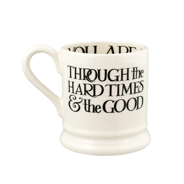 Emma Bridgewater, Emma Bridgewater Black Toast You & Me Set Of 2 Mugs - 1/2 Pint, Redber Coffee