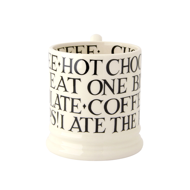 Emma Bridgewater, Emma Bridgewater B&W Toast All Over Writing Mug - 1/2 Pint, Redber Coffee