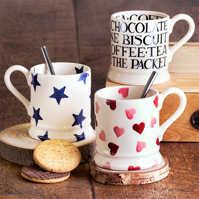 Emma Bridgewater, Emma Bridgewater Blue Star Mug - 1/2 Pint, Redber Coffee