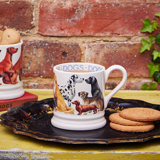 Emma Bridgewater, Emma Bridgewater Dogs All Over Mug - 1/2 Pint, Redber Coffee