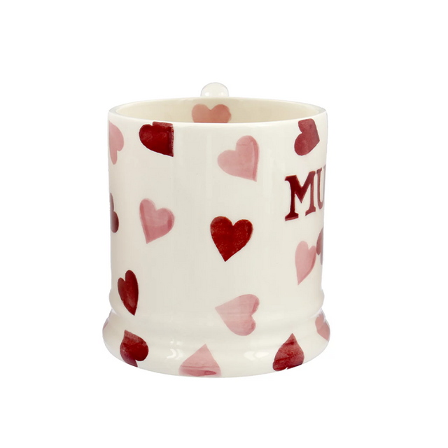 Emma Bridgewater, Emma Bridgewater Pink Hearts Mummy Mug - 1/2 Pint, Redber Coffee