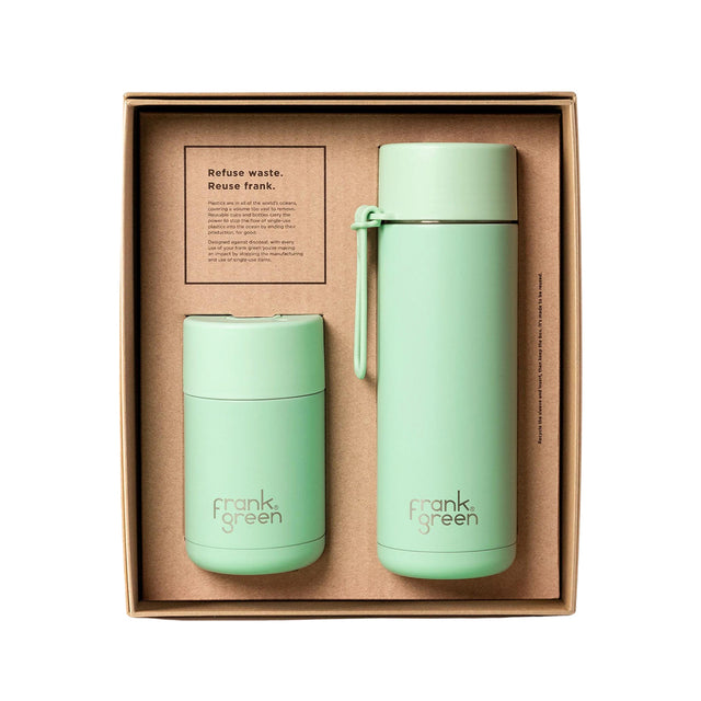 Frank Green, Frank Green Desk Buddy Ceramic Cup Gift Set - Mint Gelato, Redber Coffee