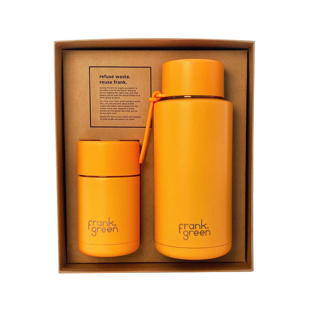 Frank Green, Frank Green My Eco Ceramic Cup Gift Set - Neon Orange, Redber Coffee