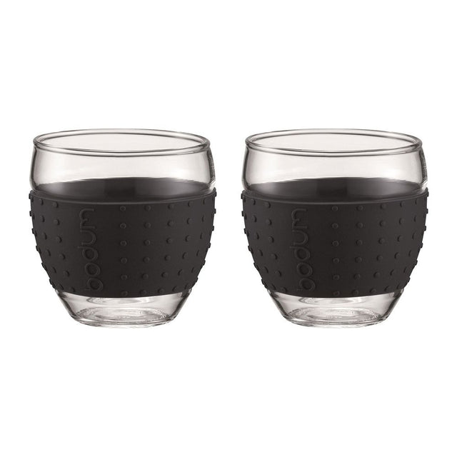 Bodum, Bodum Pavina Set of 2 Glasses, 0.35L with Black Silicone Band - 11185-01, Redber Coffee