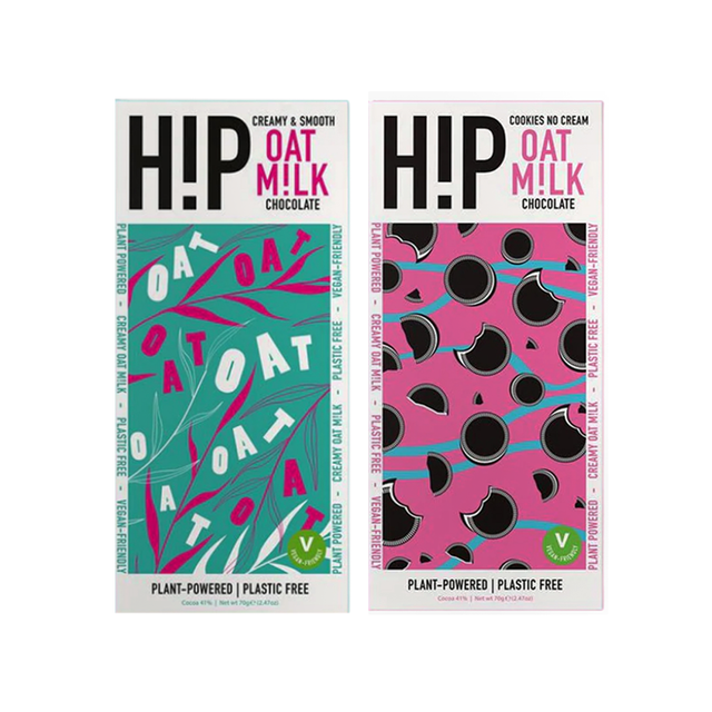 H!P, HIP Oat Milk Chocolate Bars Bundle - Cookies No Cream & Creamy Original, Redber Coffee