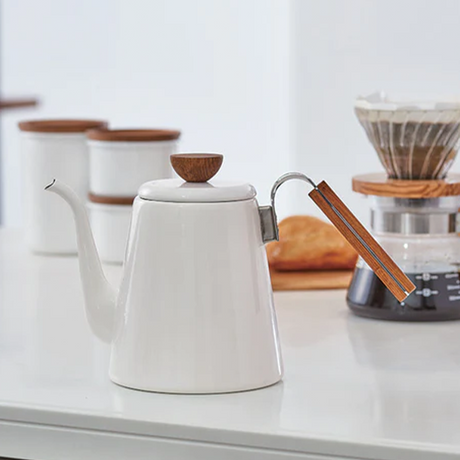 Hario Bona 800ml Enamel Drip Kettle - White