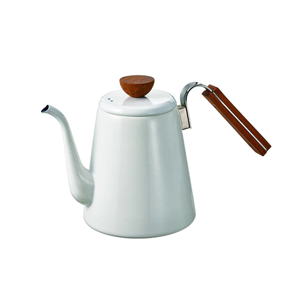 Hario Bona 800ml Enamel Drip Kettle - White