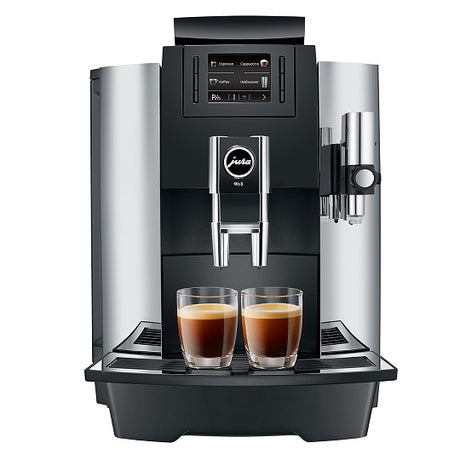 Jura WE8 Bean-to-Cup Coffee Machine with one-touch operation, 12 programmable drink options, and Pulse Extraction Process (P.E.P.), ideal for small offices and self-service areas I Redber Coffee