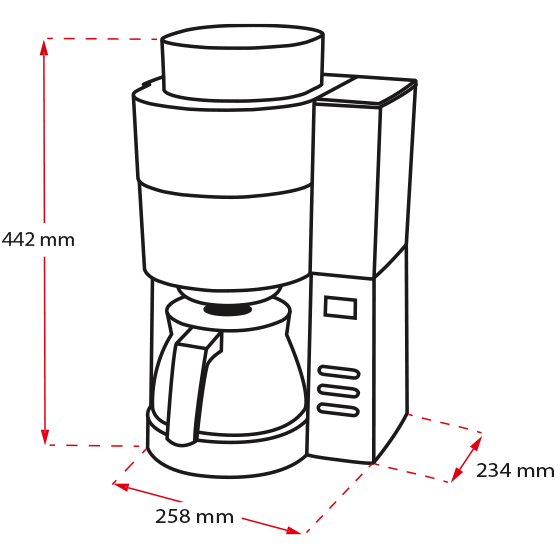 Melitta, Melitta AromaFresh Grind & Brew Filter Coffee Machine (with Detachable Tank), Redber Coffee