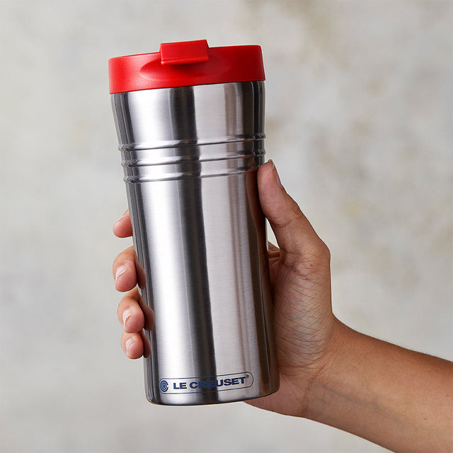 Le Creuset, Le Creuset Stainless Steel Travel Mug - Cerise, Redber Coffee