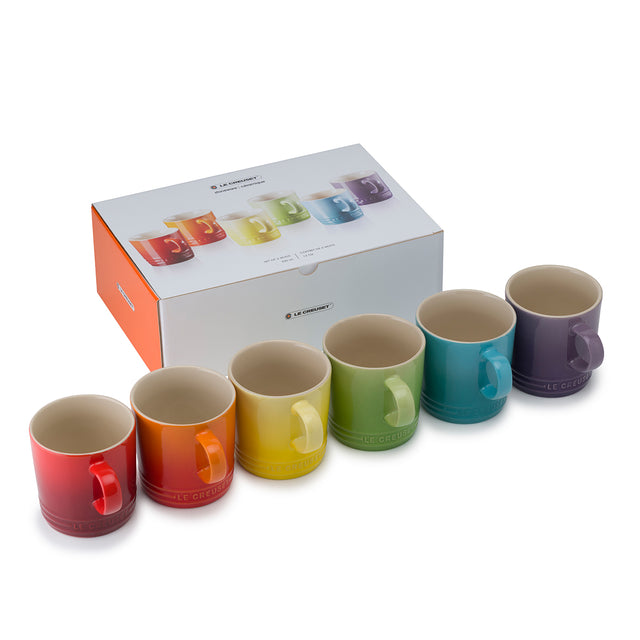 Le Creuset, Le Creuset Stoneware Rainbow Set of 6 Mugs, Redber Coffee