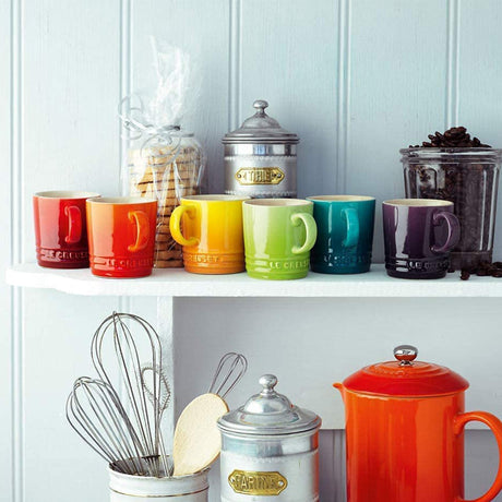 Le Creuset, Le Creuset Stoneware Rainbow Set of 6 Espresso Mugs, Redber Coffee