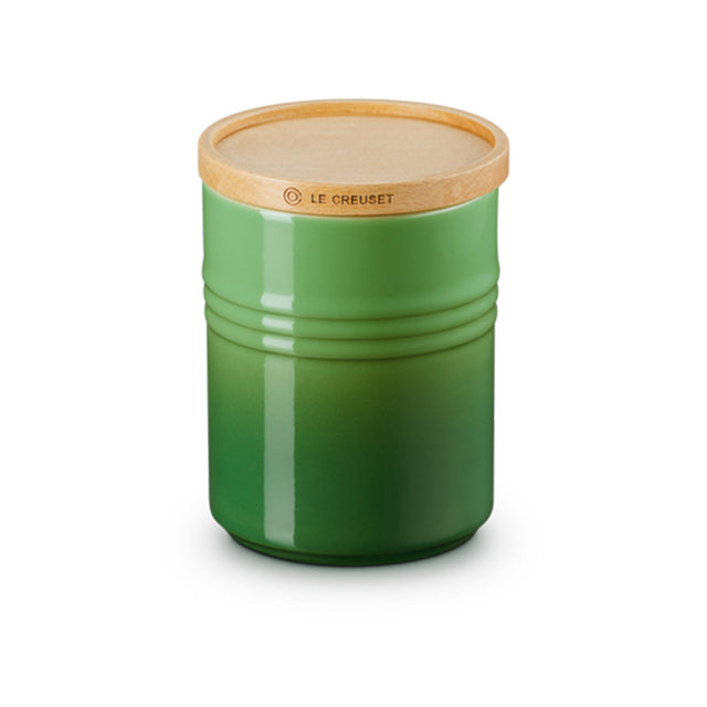 Le Creuset, Le Creuset Stoneware Medium Storage Jar with Wooden Lid - Bamboo Green, Redber Coffee