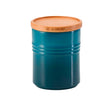 Le Creuset, Le Creuset Stoneware Medium Storage Jar with Wooden Lid - Deep Teal, Redber Coffee