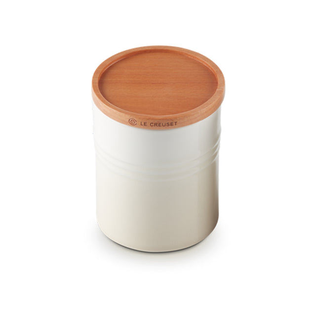 Le Creuset, Le Creuset Stoneware Medium Storage Jar with Wooden Lid - Meringue, Redber Coffee