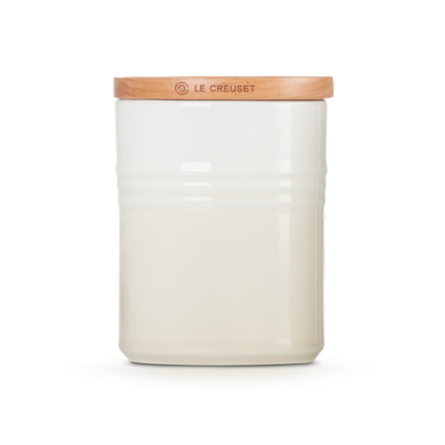 Le Creuset, Le Creuset Stoneware Medium Storage Jar with Wooden Lid - Meringue, Redber Coffee