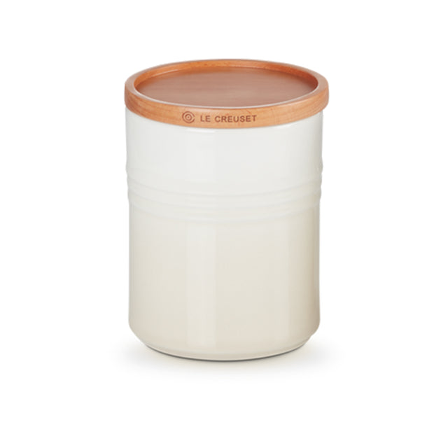 Le Creuset, Le Creuset Stoneware Medium Storage Jar with Wooden Lid - Meringue, Redber Coffee