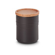 Le Creuset, Le Creuset Stoneware Medium Storage Jar with Wooden Lid - Satin Black, Redber Coffee